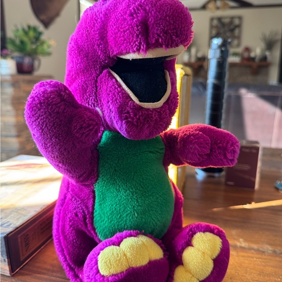 Vintage 1992 Barney The Dinosaur Plush by Dakin is a small 13" stuffed animal - Picture 2 of 7